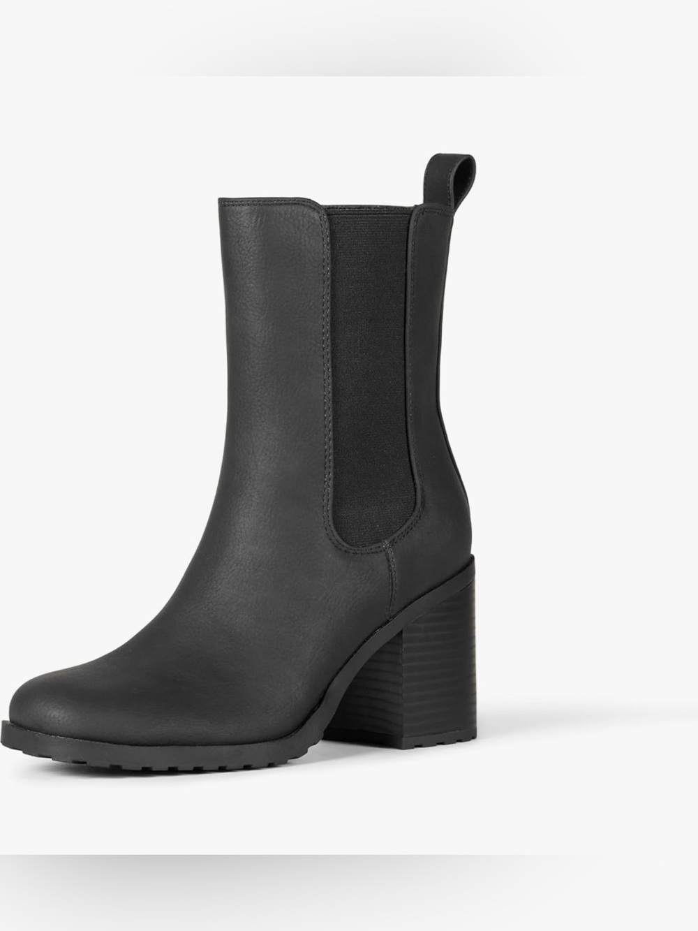 Amazon Essentials Black Chelsea Block Heel Ankle Boots